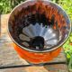Striking 1970s Chalice Vase - orange & black Fat Lava style
