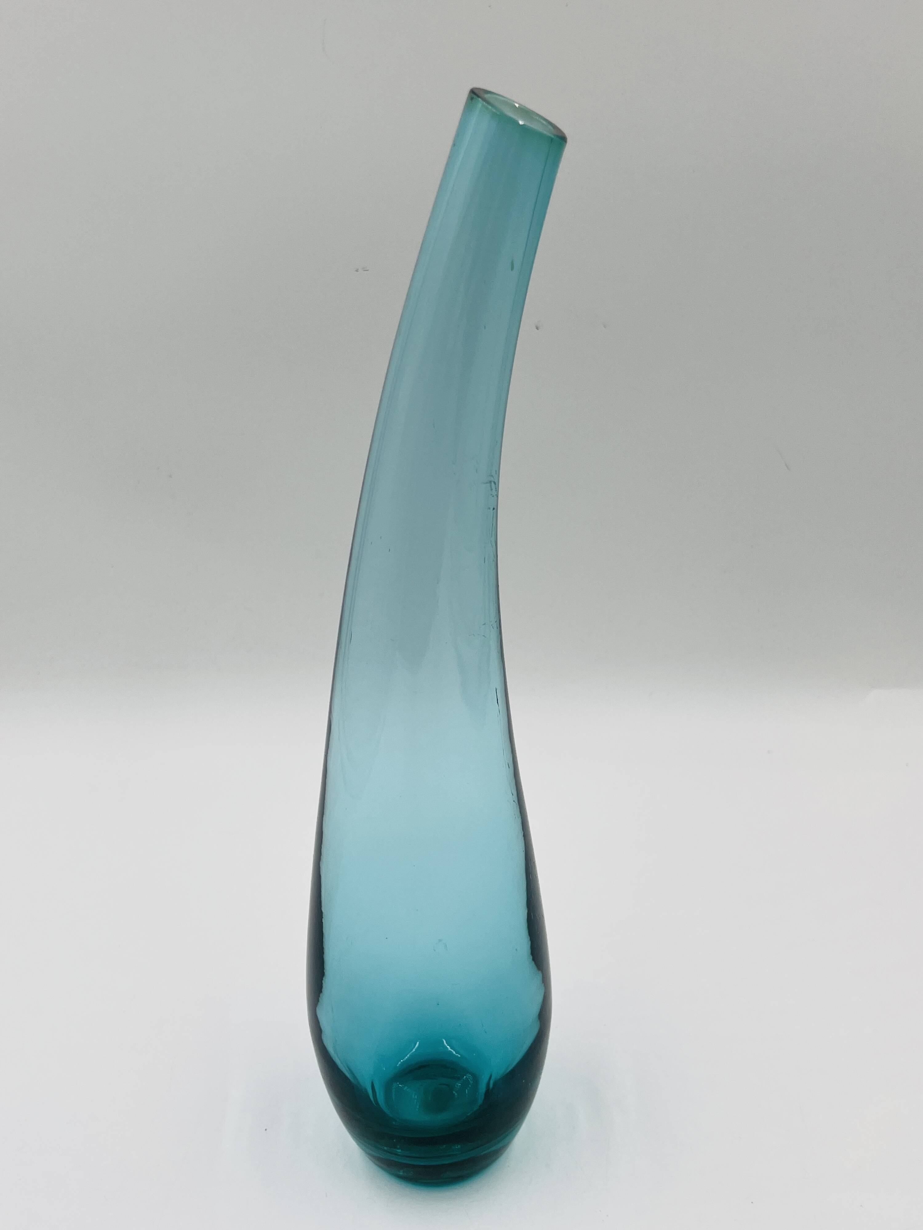 Curved glass bud vase