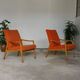 Pair of armchairs by Jiri Jiroutek for Interier Praha, orange color 1970