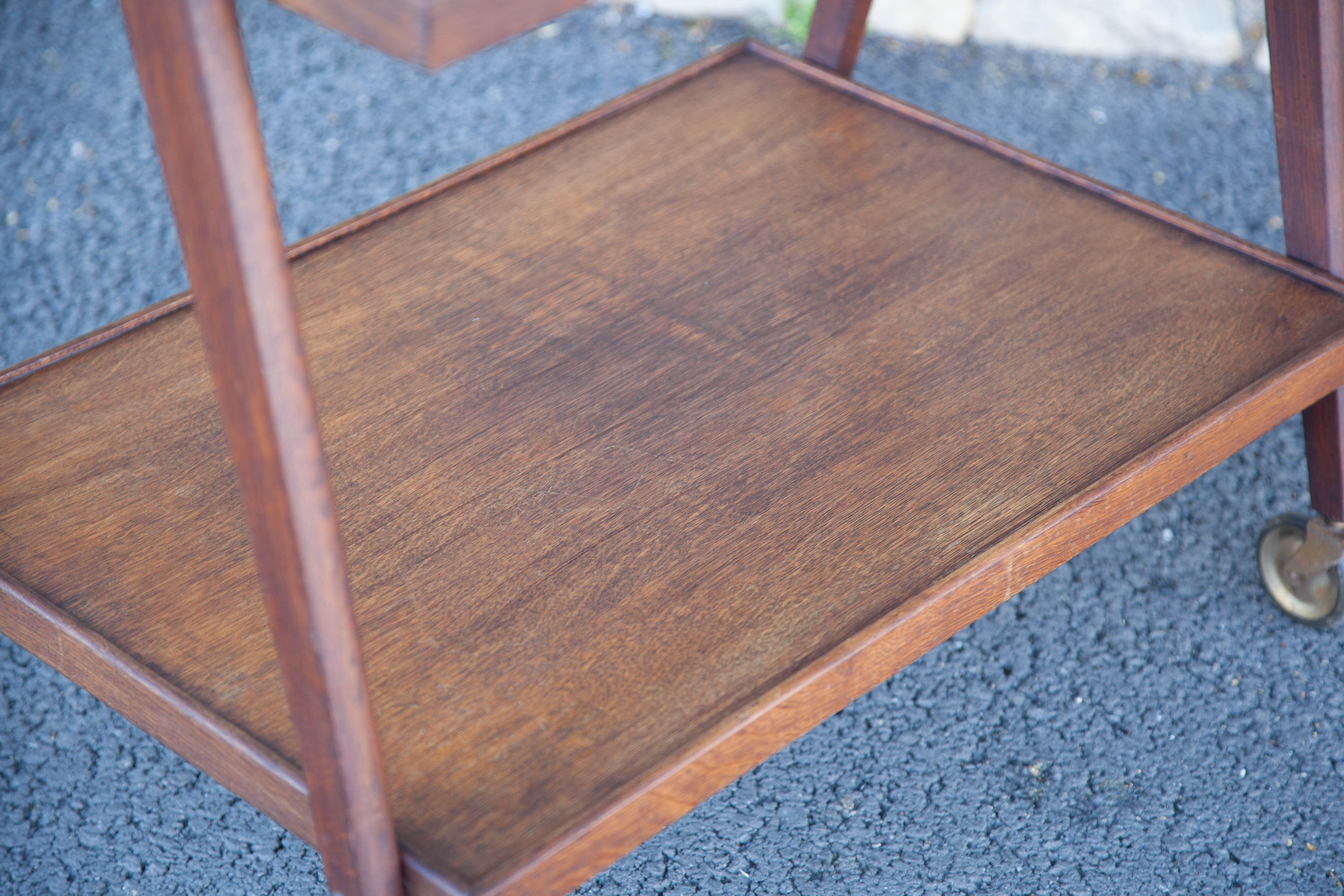 Vintage wooden serving trolley