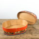 Antique blue orange painted german bride box 19th century folk art