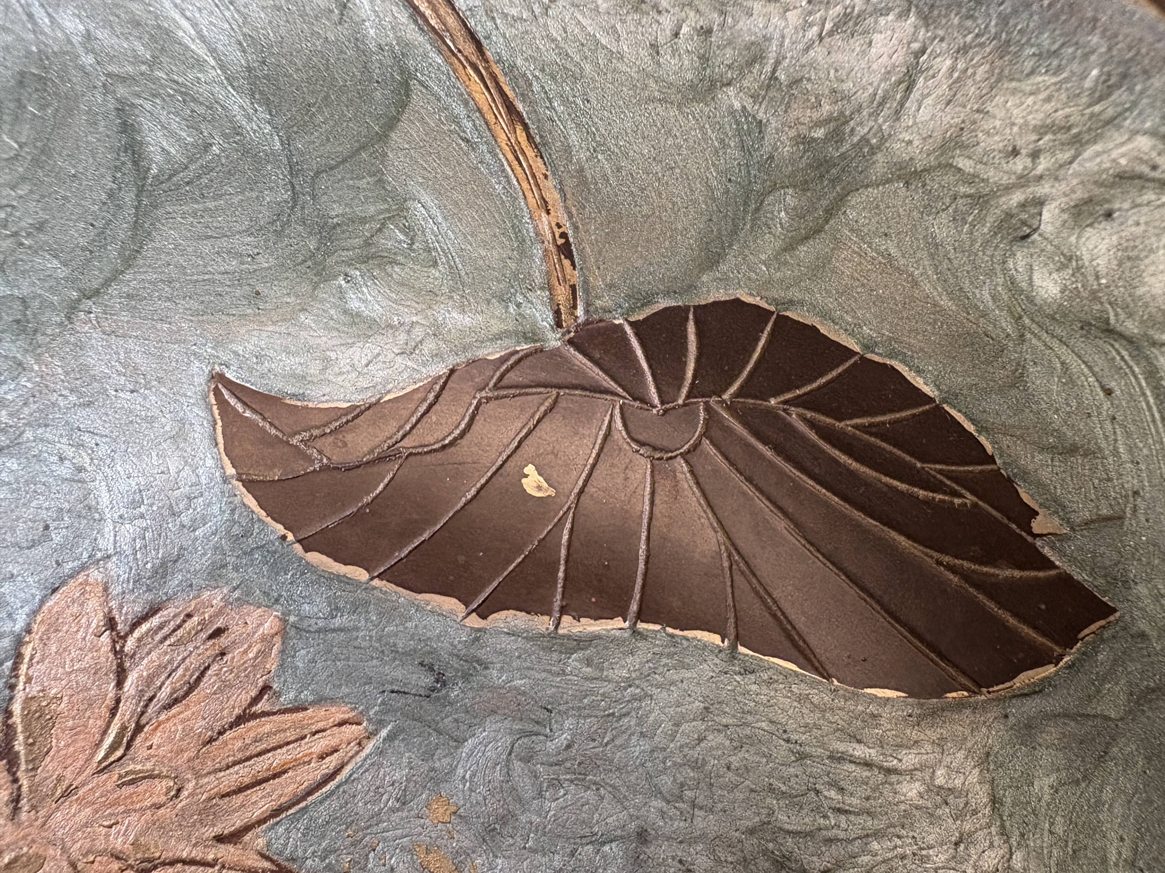 Large enamelled brass bowl