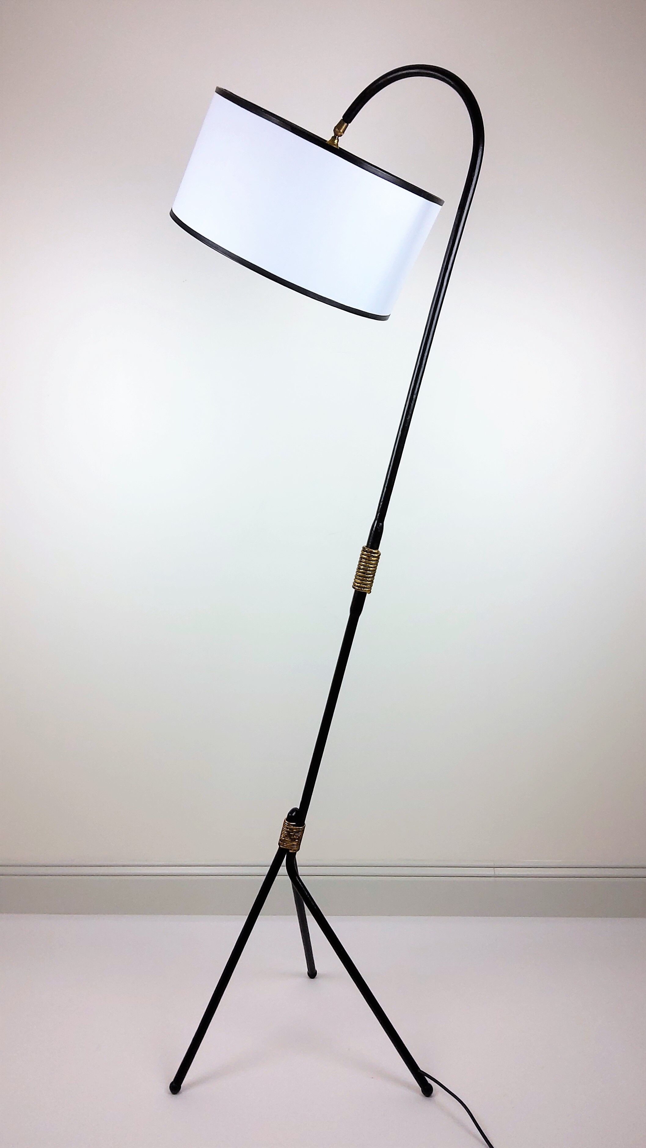 Vintage black metal lamp 1950