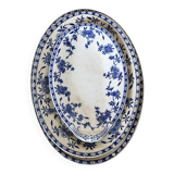 3 oval serving dishes - Dresden porcelain - Floral pattern