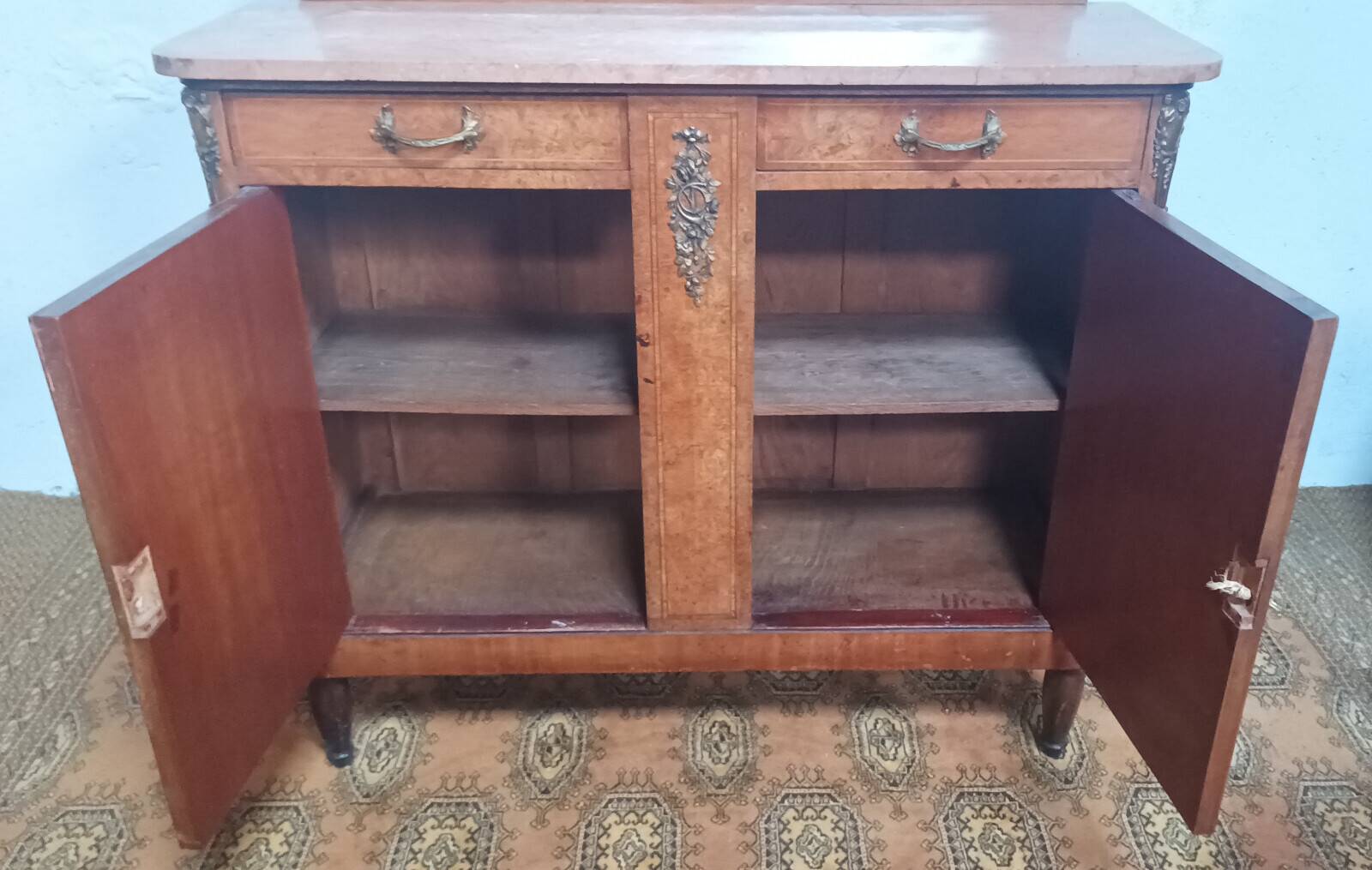 Art Deco walnut burl buffet