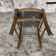 Set of 3 Antique BAUMANN Chairs Wood + Vintage Fabric Cushion Seat