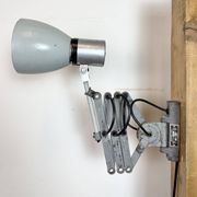 Industrial Grey Scissor Wall Lamp, 1960s
