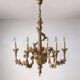 Giltwood five-arm chandelier, Central Europe, early 20th century
