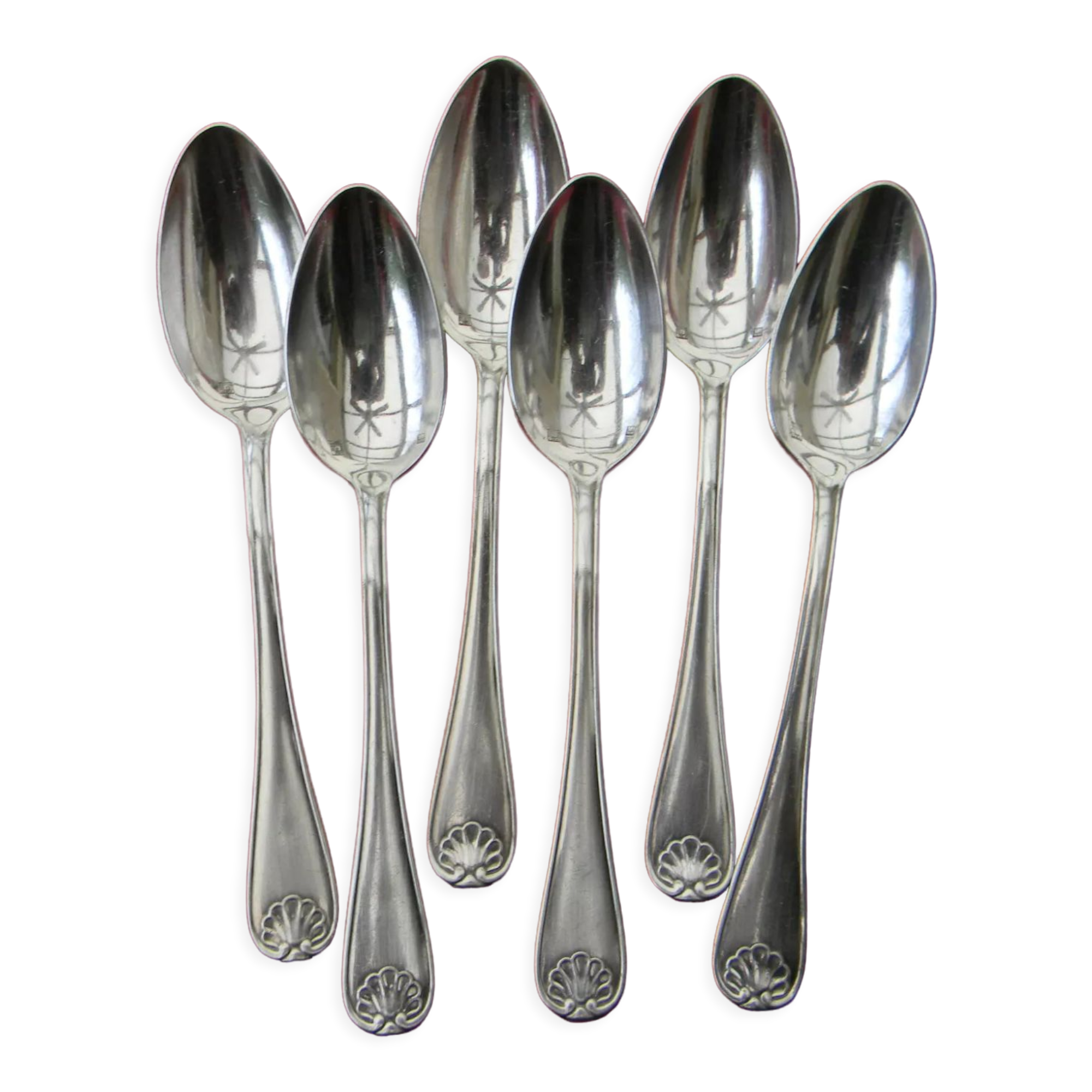 Lot de 6 cuillères à café en métal argenté Dixi