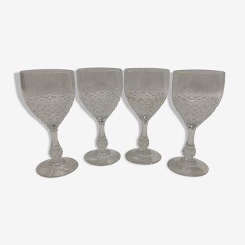 Set de 4 verre à vin en cristal Luminarc France vintage