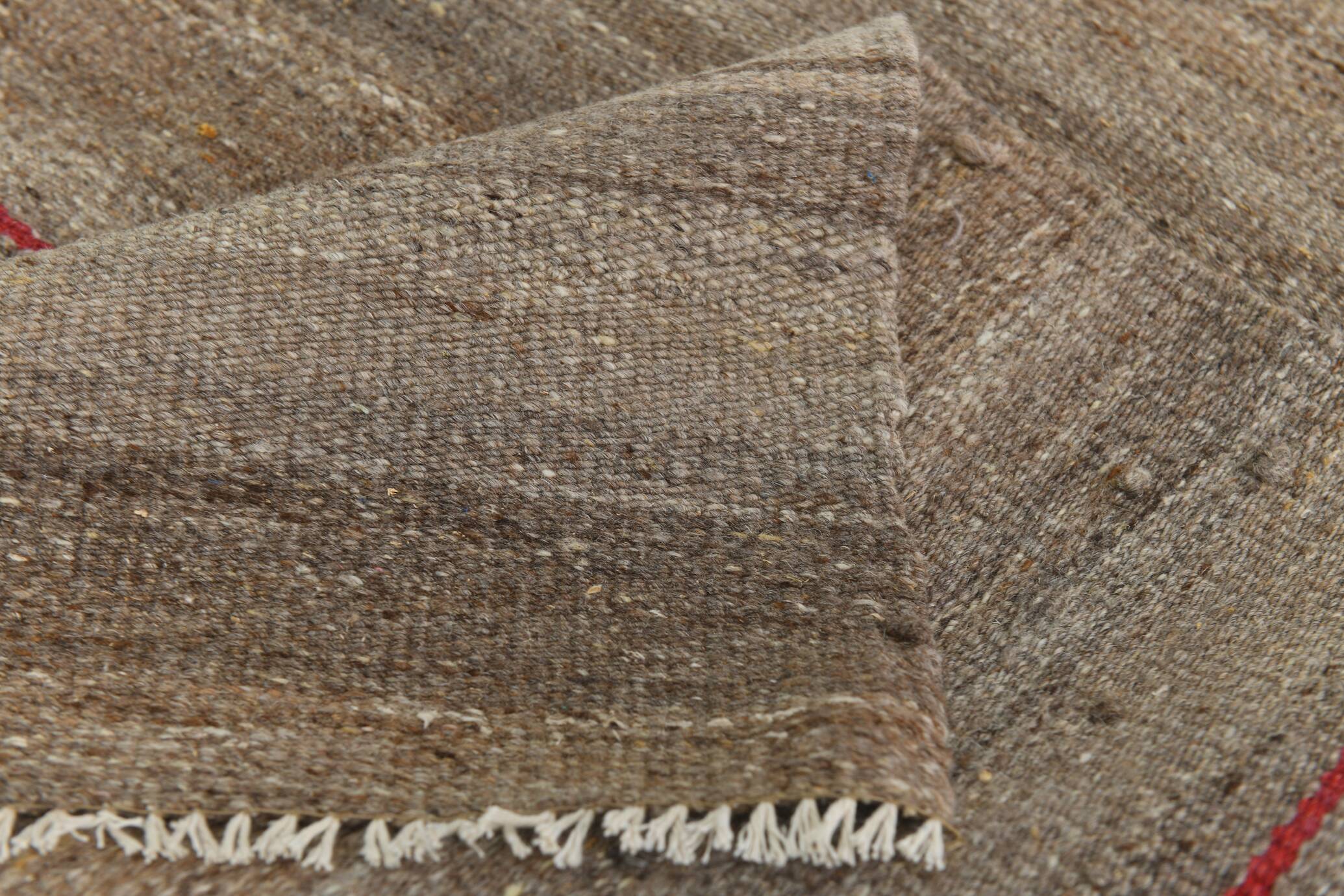 Brown & beige turkish vintage rug