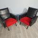 Pair of vintage armchairs in skai and "moumoutte"