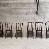 Set of 6 caned bistro chairs