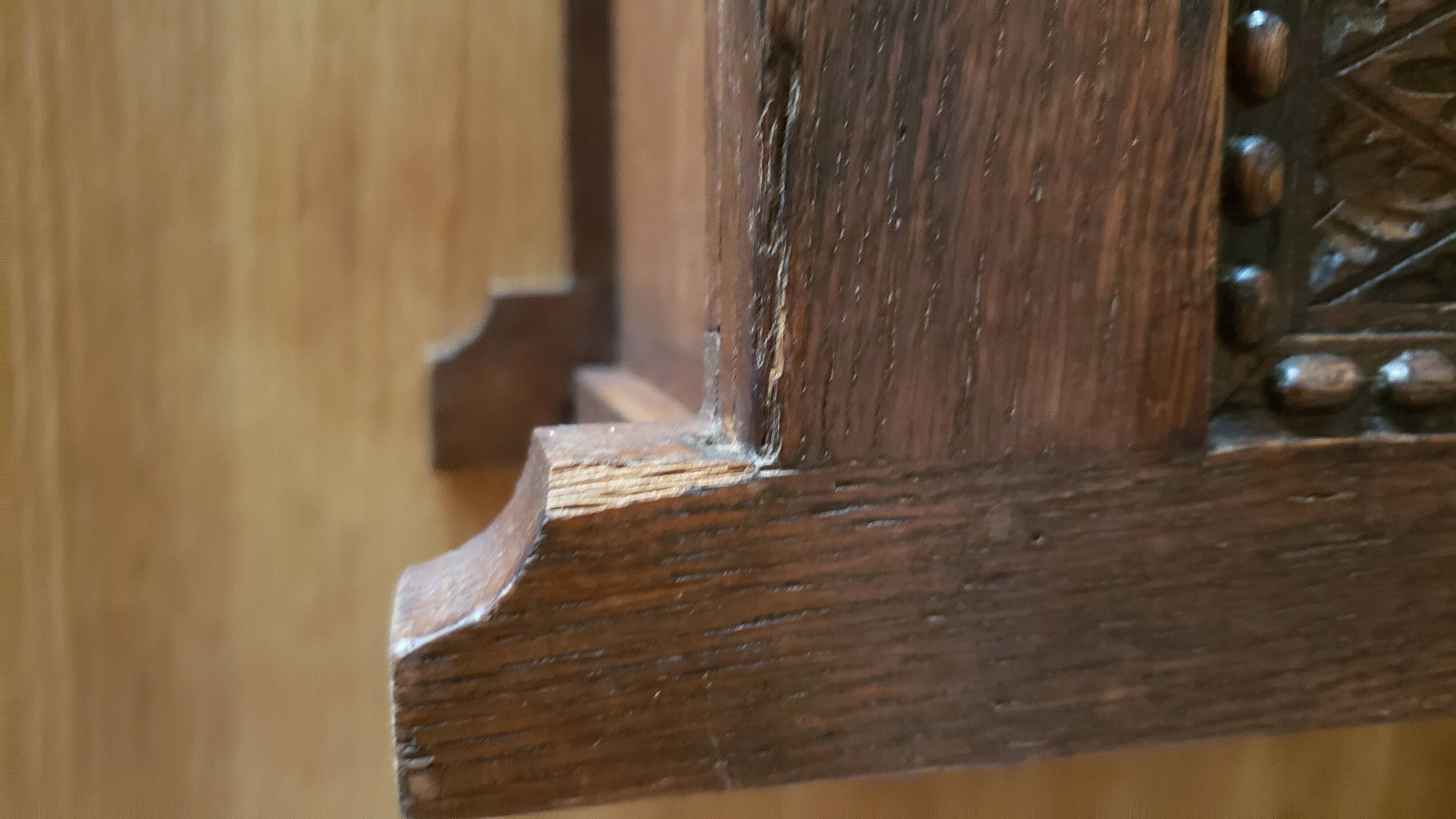 Mini carved oak chest