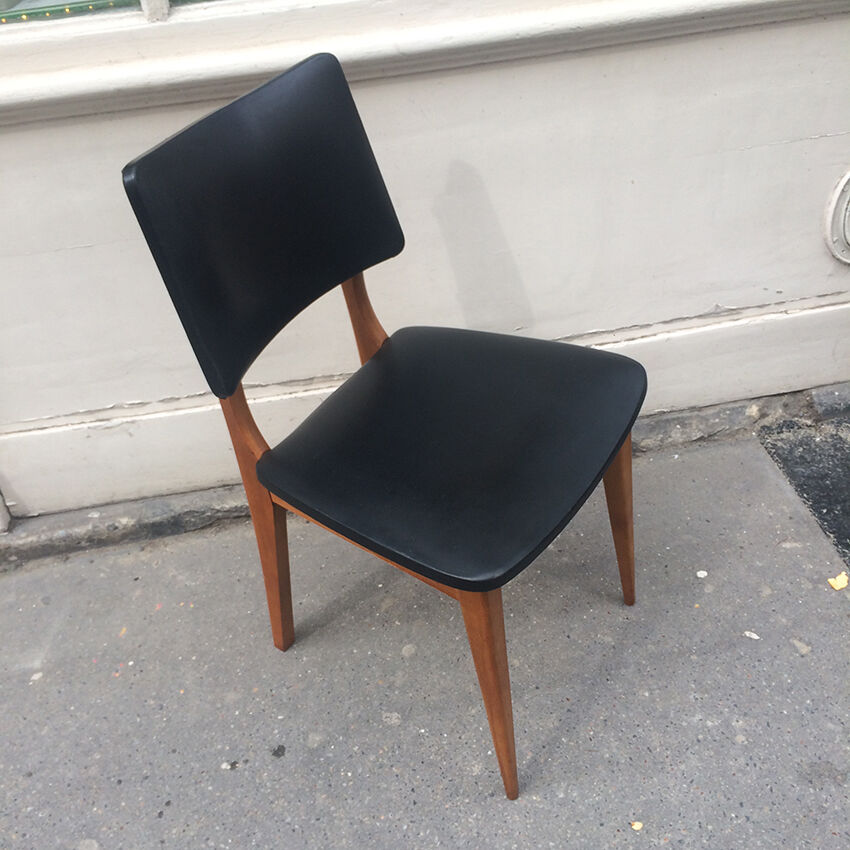 All 4 Scandinavian chairs, teak and skai, 1960