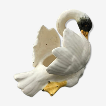 Vallauris swan pot cover Delphin Massier