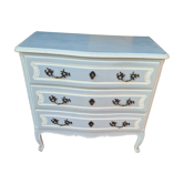 1950s patinated gray and white chest of drawers