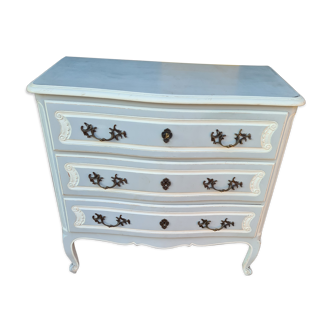Gray and white chest of drawers patinated 1950s