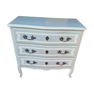 1950s patinated gray and white chest of drawers