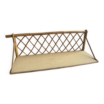 Rattan wall shelf - 50s design