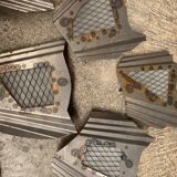 Lot of ten wall sconces industrial design steel