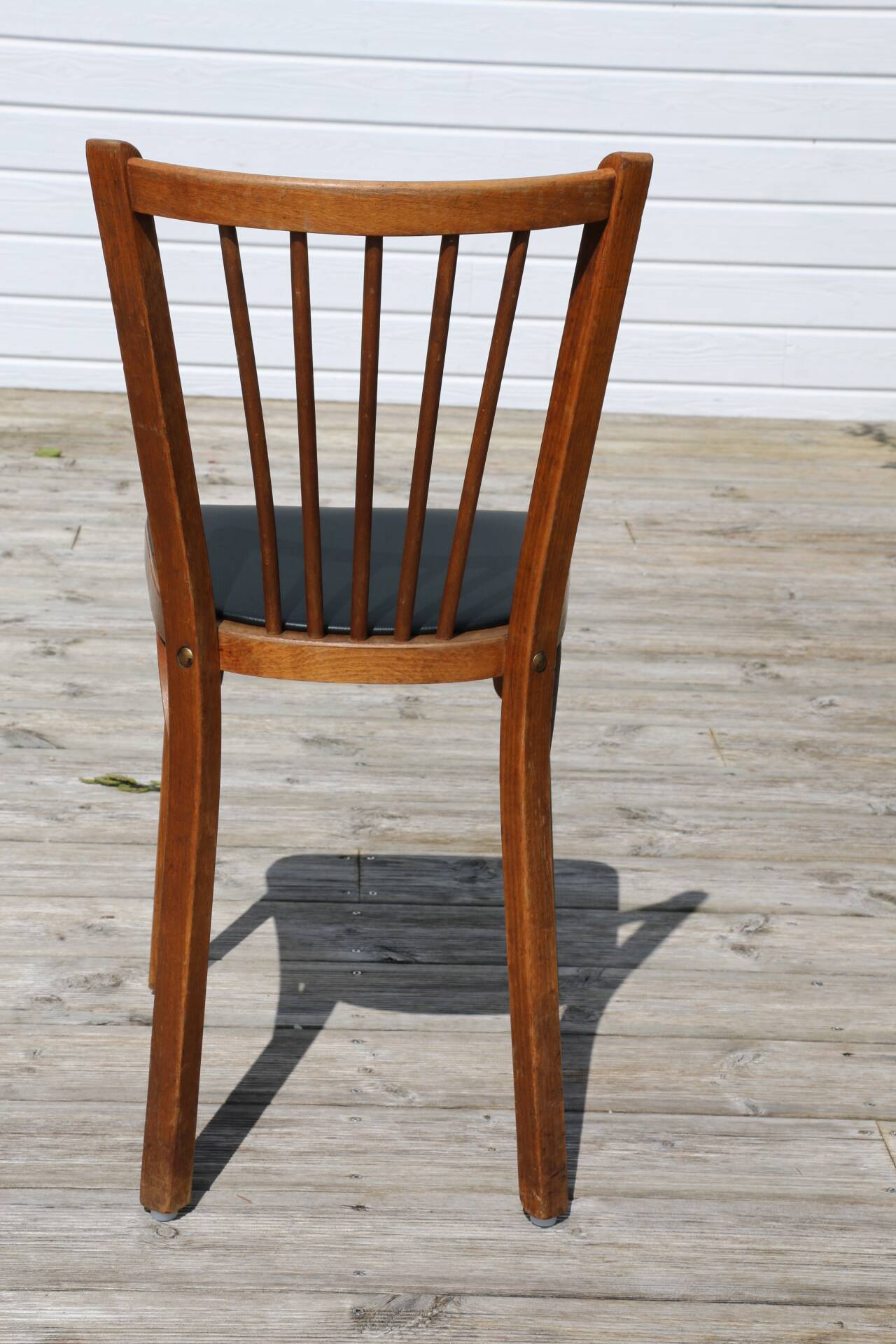 4 baumann n°12 black leatherette chairs, medium beech