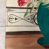 Watercolor with vintage roses