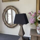 Miroir ovale résine dorée kitsch des années 70