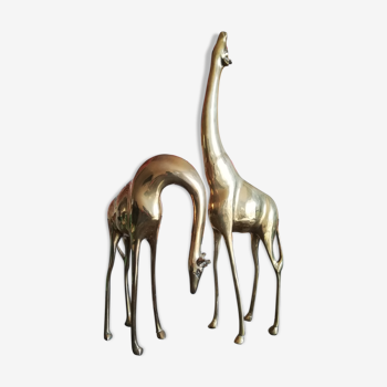 Couple de girafe en laiton