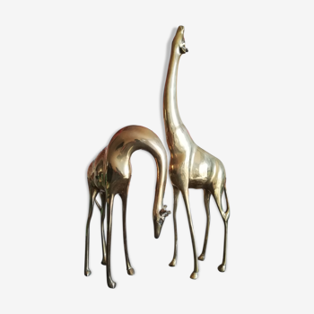 Couple of giraffe brass