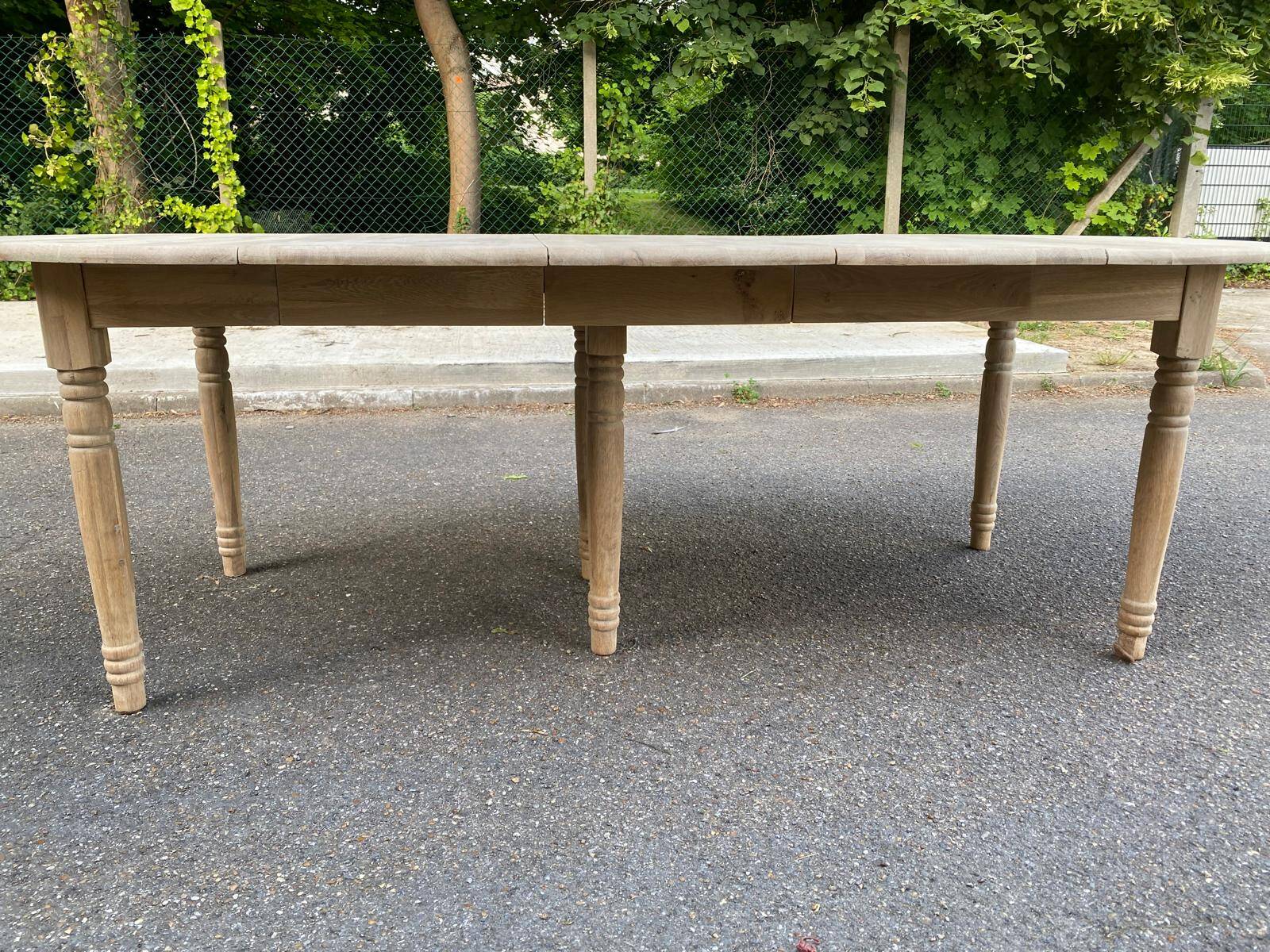 Large round extendable Louis Philippe dining table, 20th century, renovated, 230cm