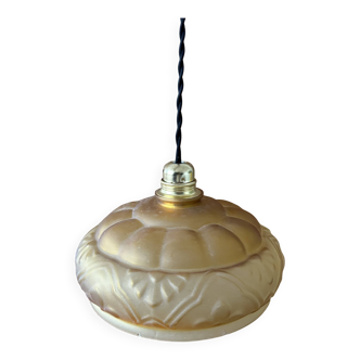 Antique amber glass pendant light