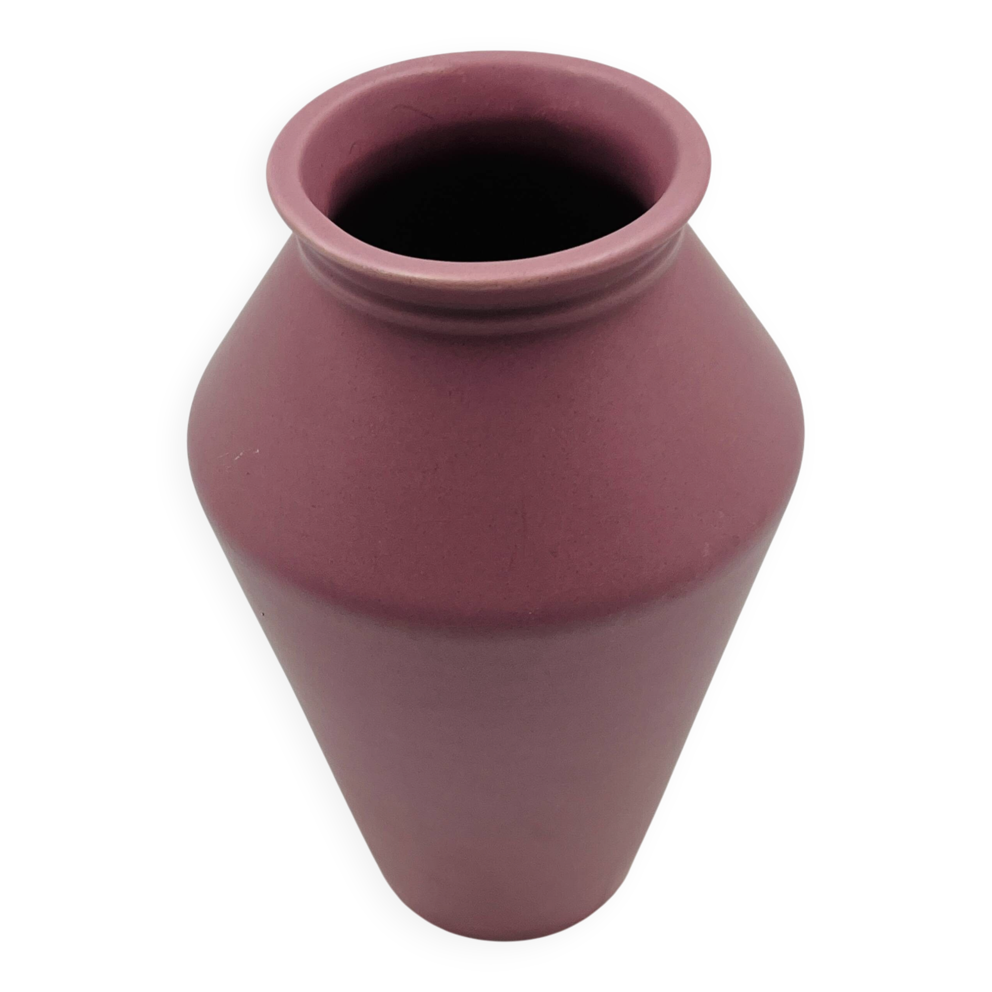 Vintage matte powder pink ceramic vase