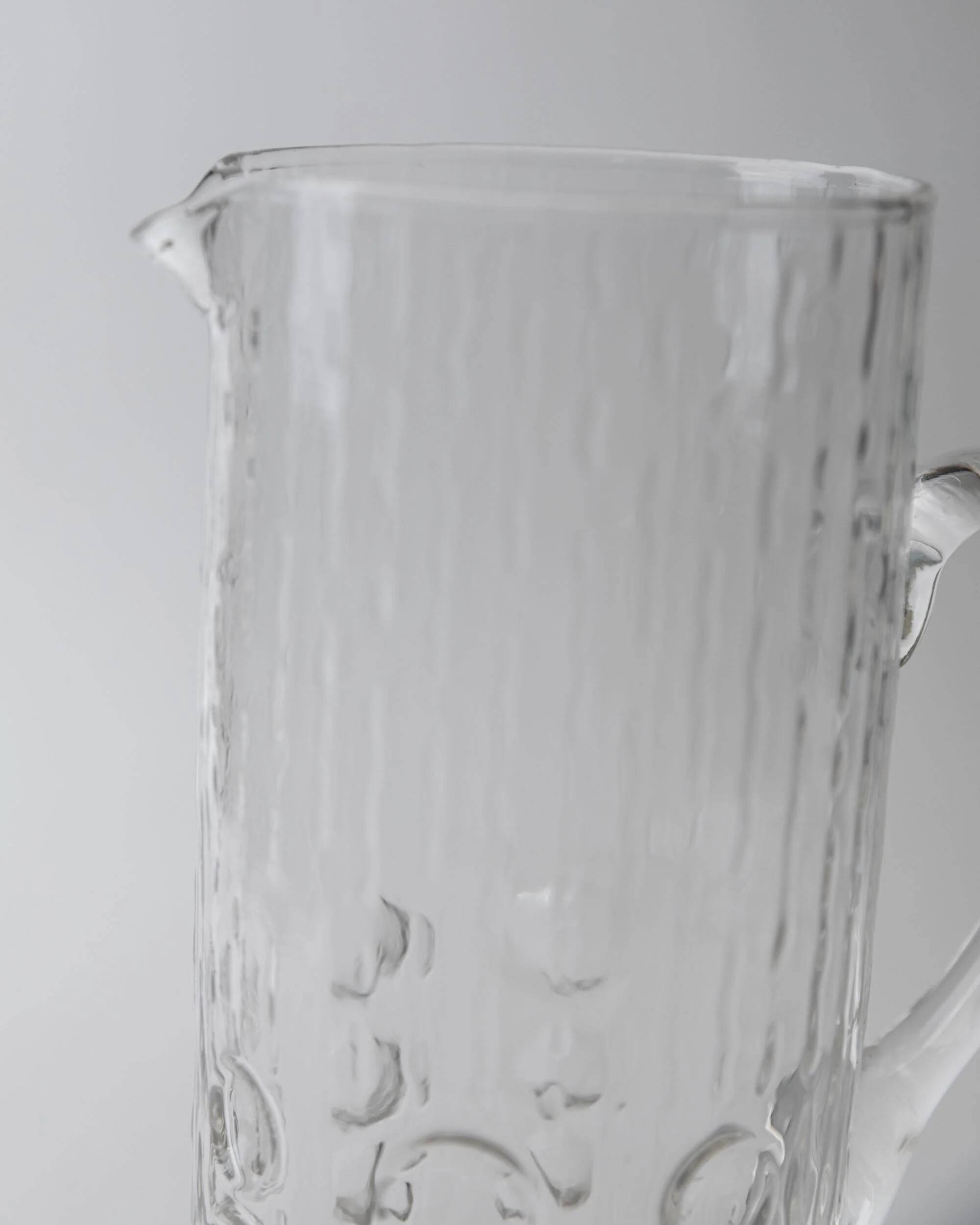 Vintage glass bubble-blown jug from the 1970s.