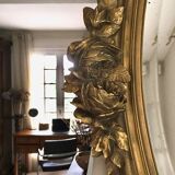 Oval mirror 30s gilded wood 80x62cm