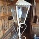 Metal garden lamp with cracked white paint - 1960s