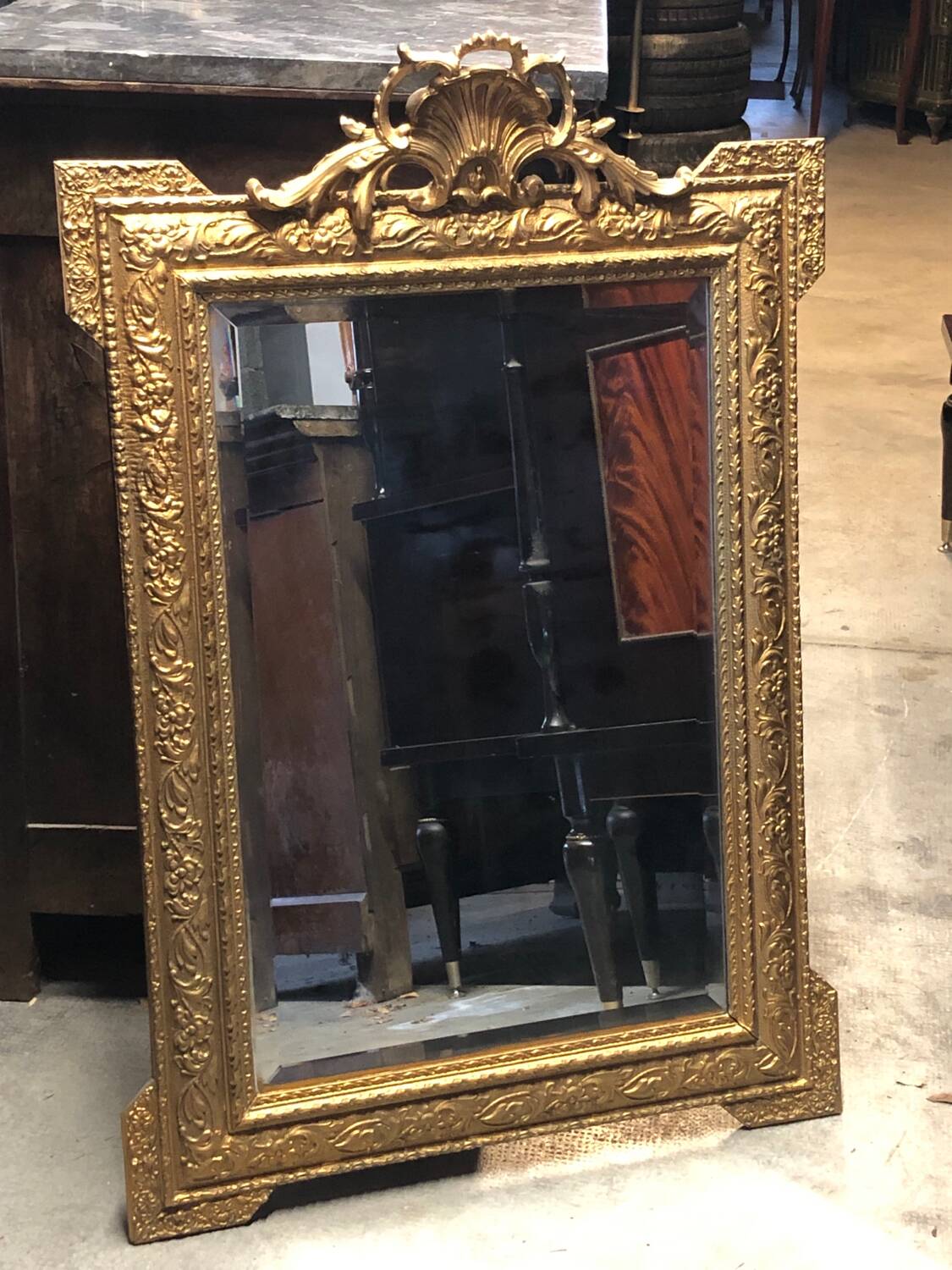 Antique Louis XV style mirror with pretty moldings