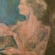 Oil on wood carried woman Versailles