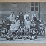 Photo ancienne de classe école lycée de jeunes filles Moulin 1920