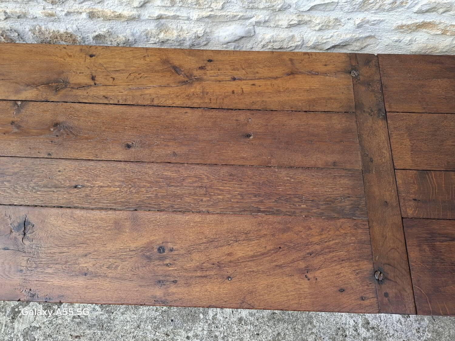 Extendable oak farmhouse table