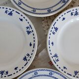 4 mismatched vintage earthenware dessert plates with floral pattern - Set Fl