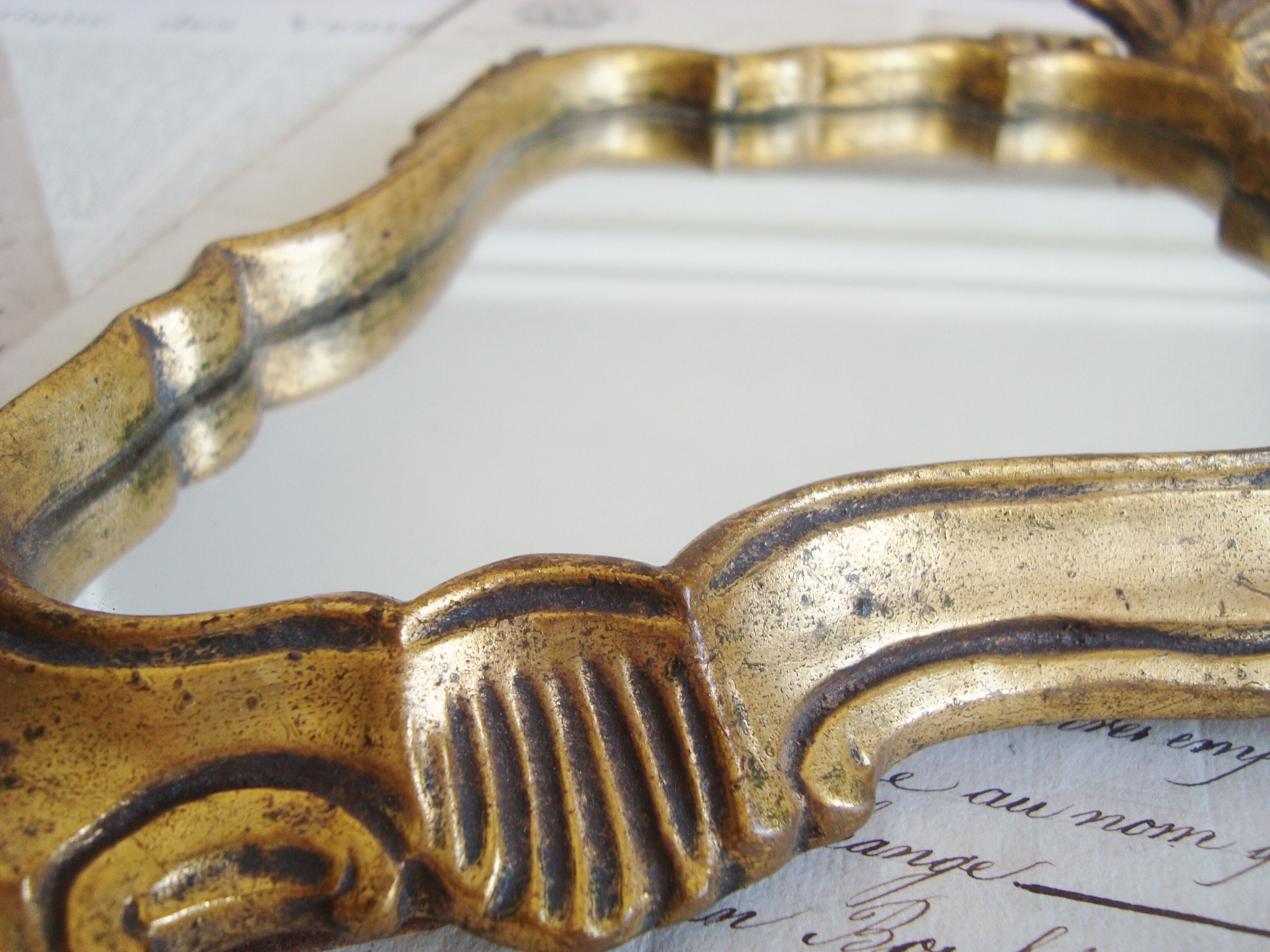 Vintage mirror resin effect golden wood