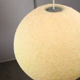 Vintage 1960s Granulate Ball Pendant Lamp: Mid-Century Modern Sphere Light