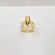 Suspension en verre bulle ambre par Helena Tynell pour Glashütte Limburg