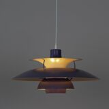 Rare indigo PH 5 pendant lamp by Poul Henningsen, Louis Poulsen, 1958