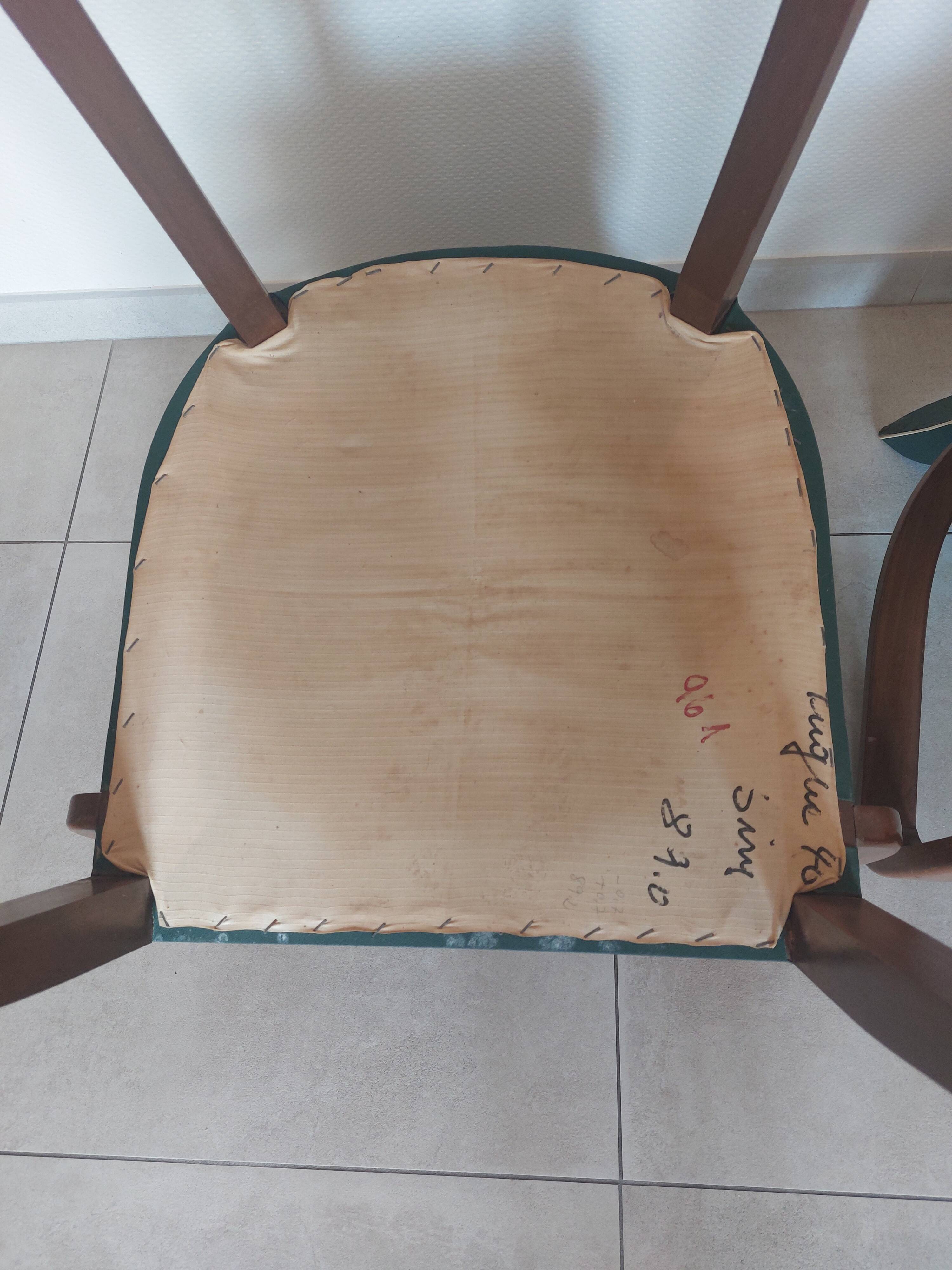 paire de chaises, fauteuils bridges vert foncé