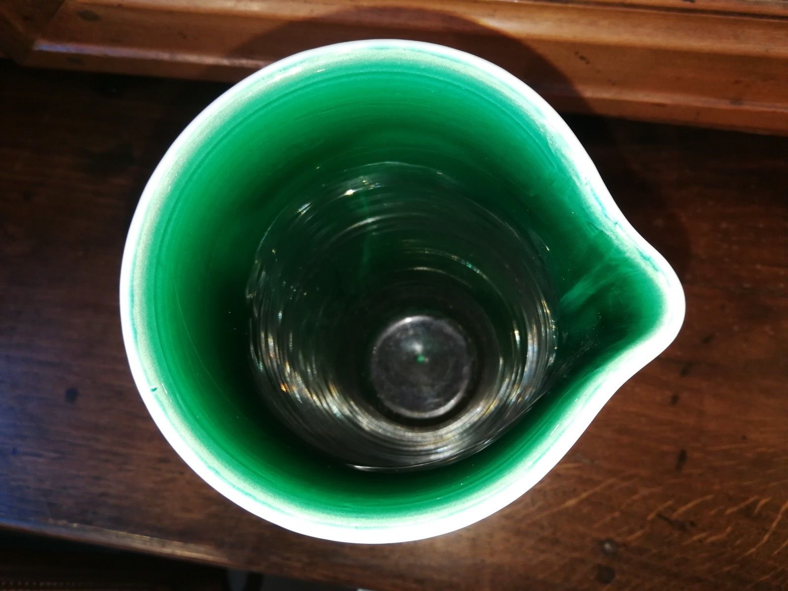 Pitcher to orangeade Elchinger white and green ceramic axis