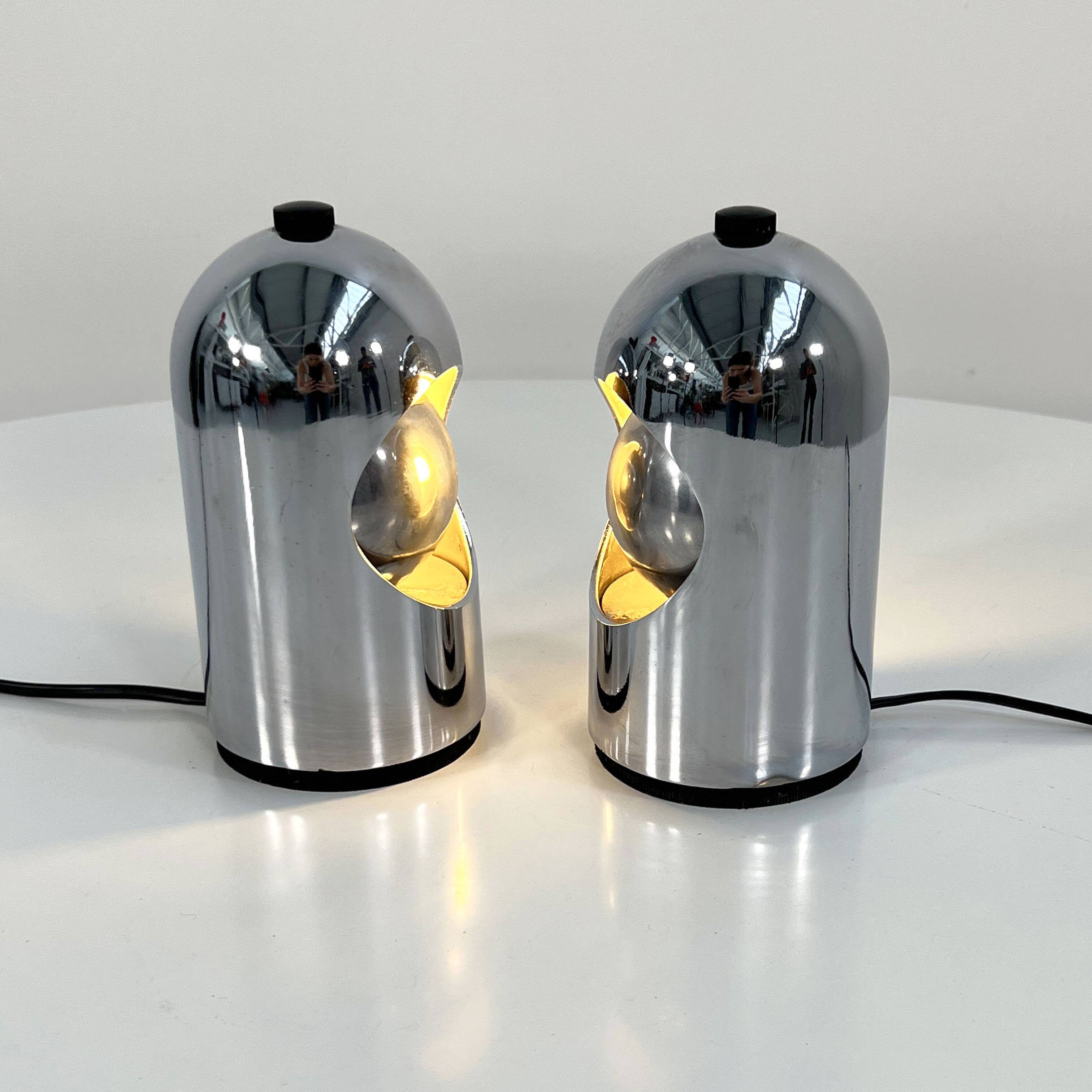 Pair of chrome Selene lamps by ABM, 1960