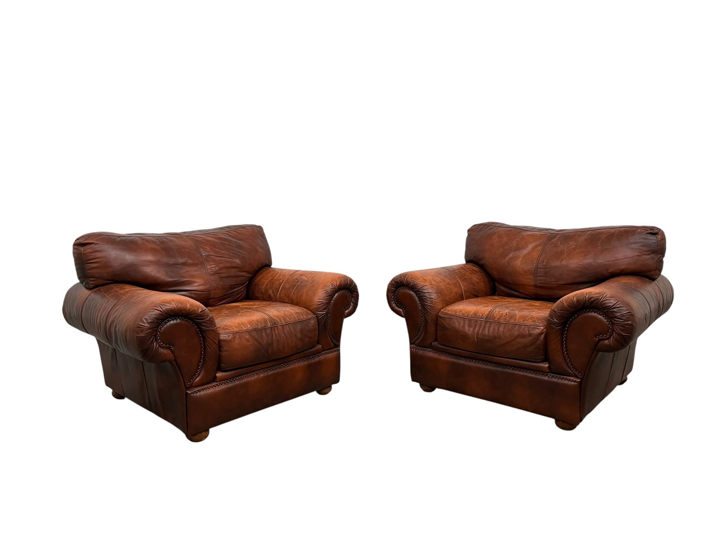 Ensemble de 2 fauteuils en cuir tchèque XL