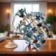 Vintage 1950s Italian Wrought Iron Floral Chandelier – Hand-Painted
